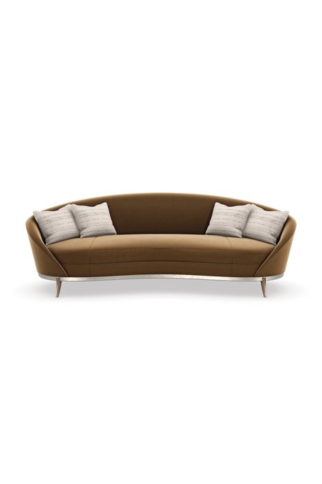 Brown Velvet Curved Sofa | Caracole Main Event | Caracole.eu.com