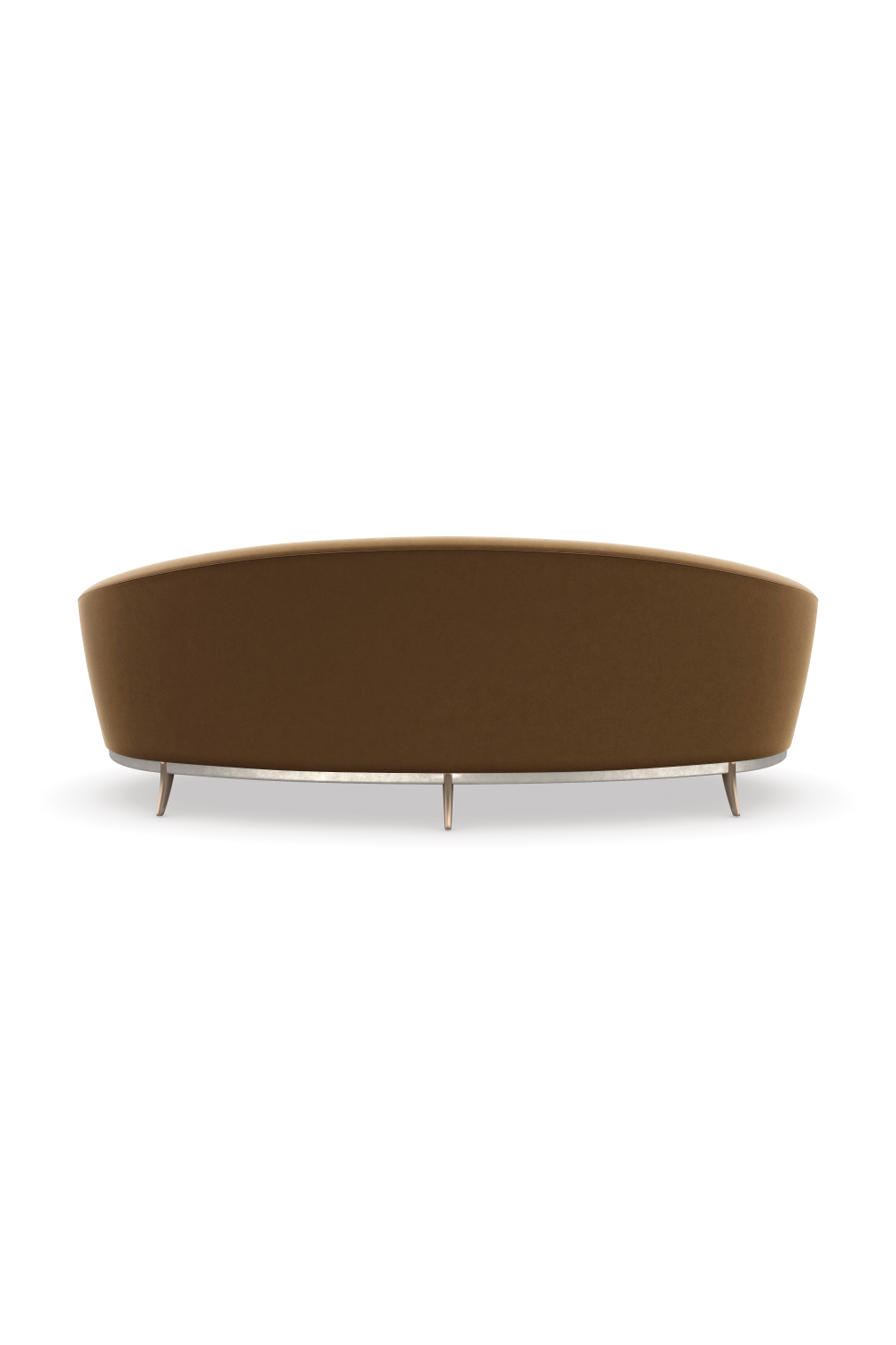 Brown Velvet Curved Sofa | Caracole Main Event | Caracole.eu.com