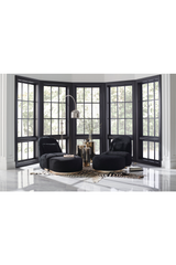 Black Shearling Semi-Circle Lounge | Caracole Act | Caracole.eu.com