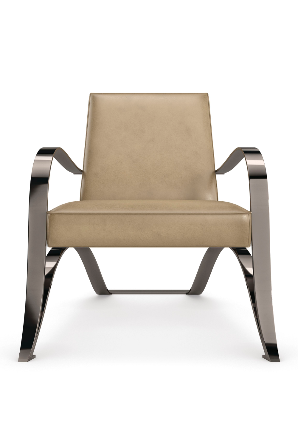 Light Brown Leather Lounge Chair | Caracole Opening Act | Caracole.eu.com