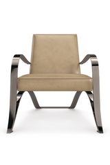 Light Brown Leather Lounge Chair | Caracole Opening Act | Caracole.eu.com