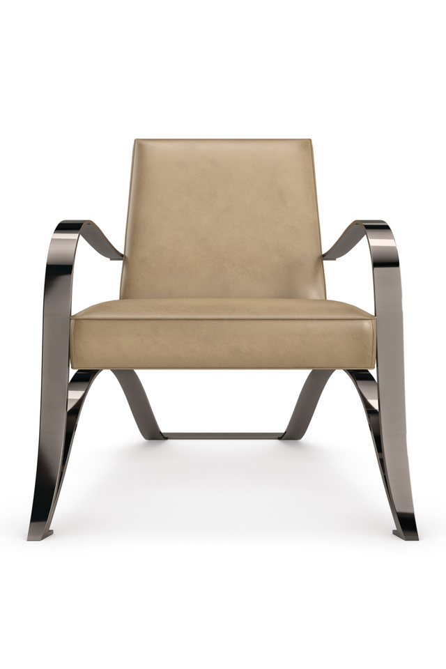 Light Brown Leather Lounge Chair | Caracole Opening Act | Caracole.eu.com