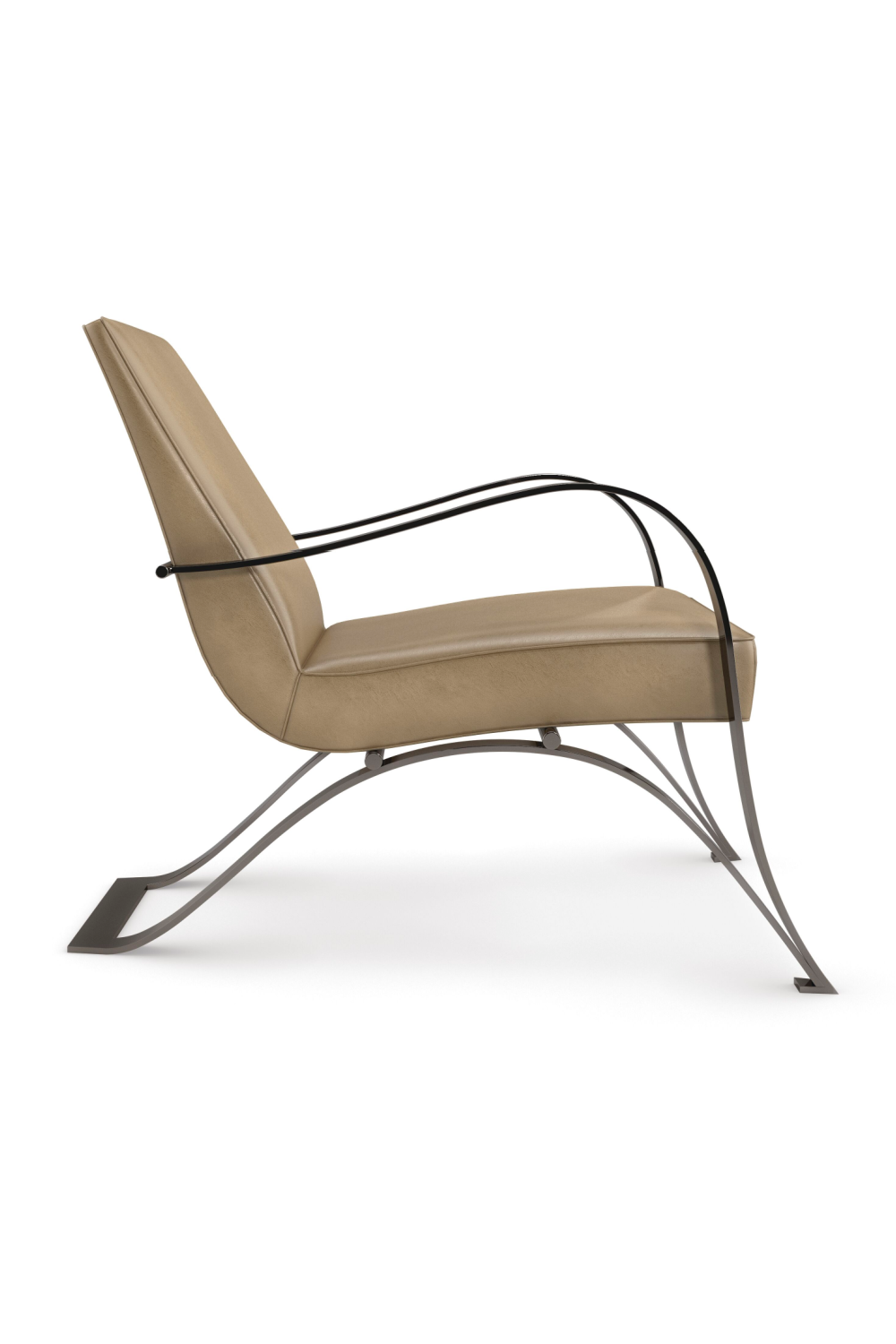 Light Brown Leather Lounge Chair | Caracole Opening Act | Caracole.eu.com