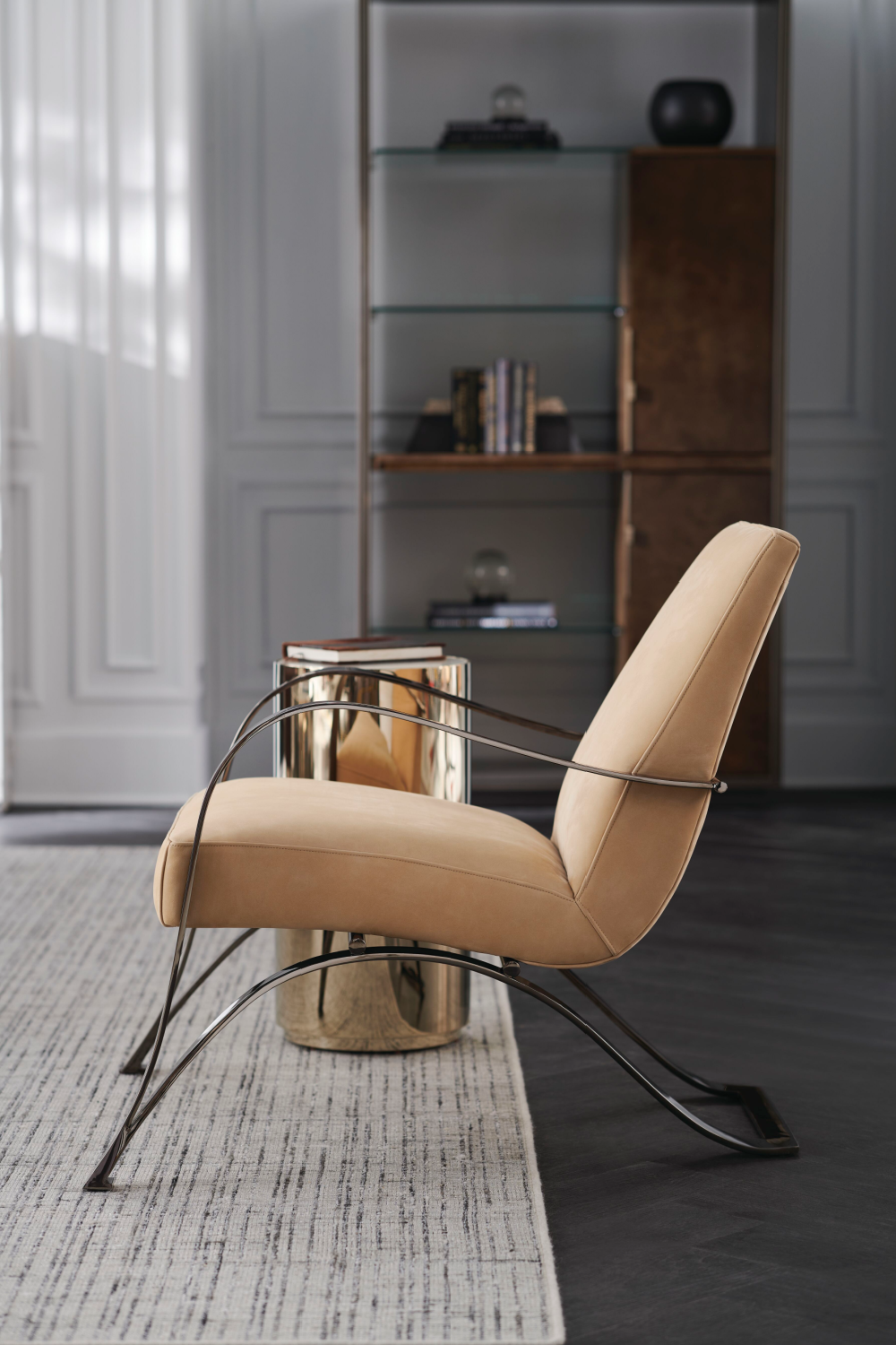 Cylindrical Metallic Side Table | Caracole Round About | Caracole.eu.com
