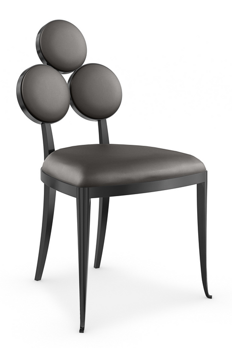 Metallic Vinyl Dining Chairs (2) | Caracole Orion | Caracole.EU.com