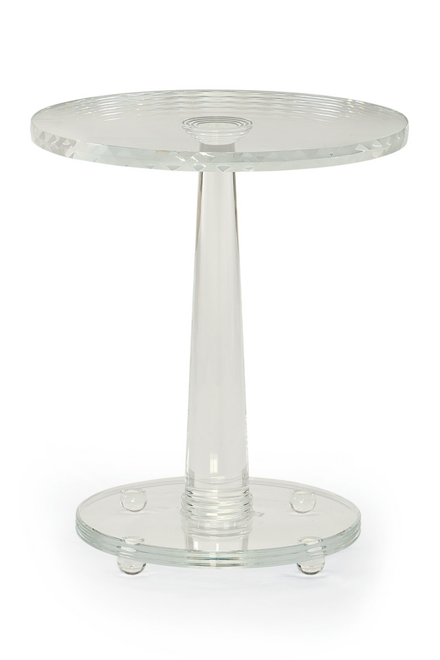 Cast Glass Pedestal Side Table | Caracole The Sophisticated | Caracole.eu.com