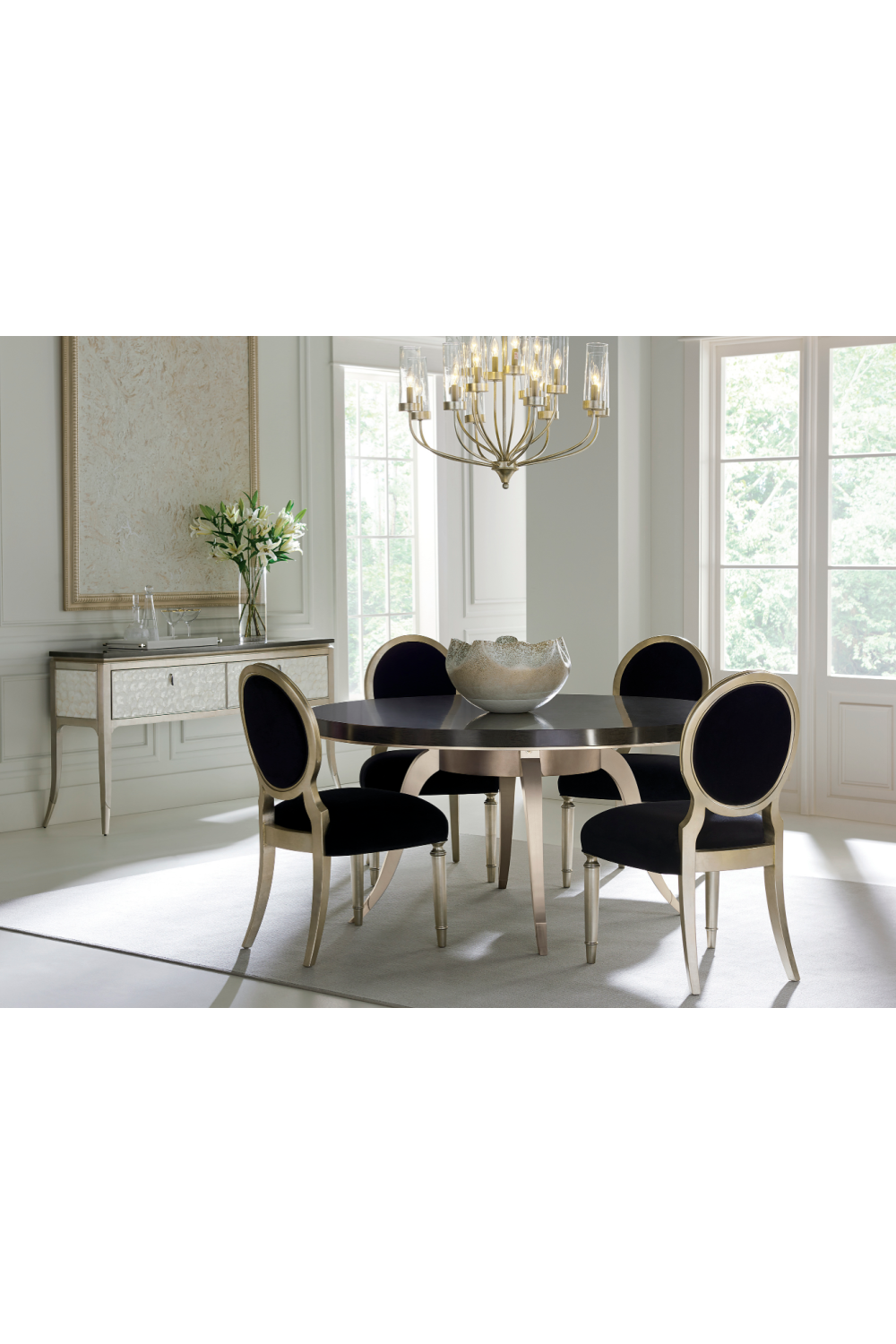 Black Velvet Dining Chairs (2) | Caracole Chit-Chat | Caracole.eu.com