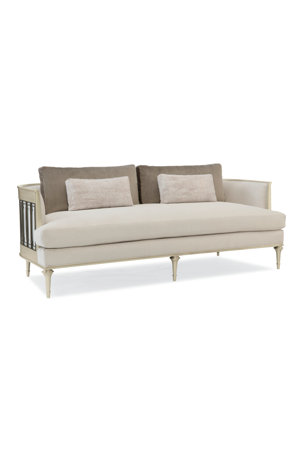 Wraparound Tungsten Sofa | Caracole Quit Your Metal-ing | Caracole.eu.com