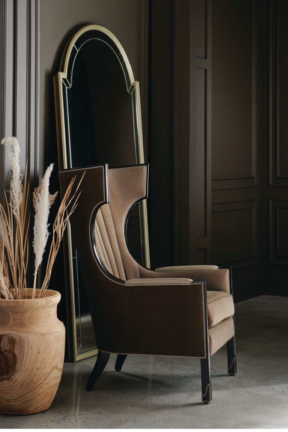 Gray Velvet Wingback Chair | Caracole Wing Tip | Caracole.eu.com