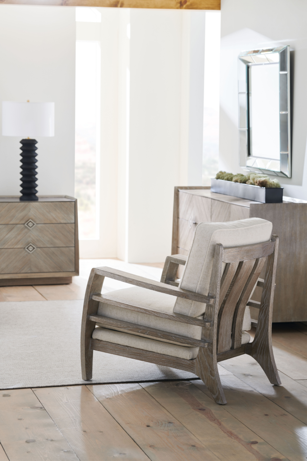 Wooden Cushioned Lounge Chair | Caracole Slatitude | Caracole.eu.com