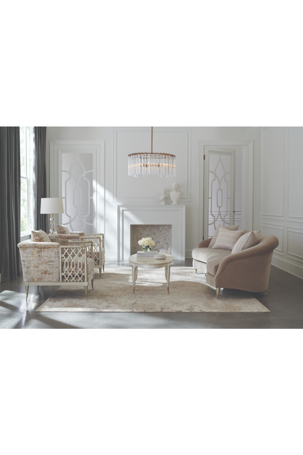 Fretwork Velvet Lounge Chair | Caracole Lattice Entertain You | Caracole.eu.com