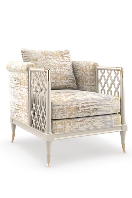 Fretwork Velvet Lounge Chair | Caracole Lattice Entertain You | Caracole.eu.com