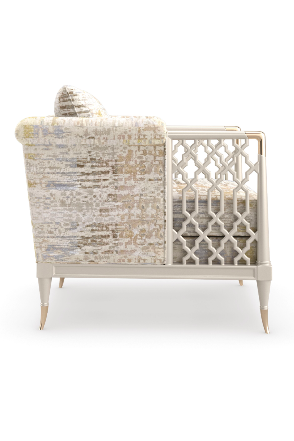 Fretwork Velvet Lounge Chair | Caracole Lattice Entertain You | Caracole.eu.com