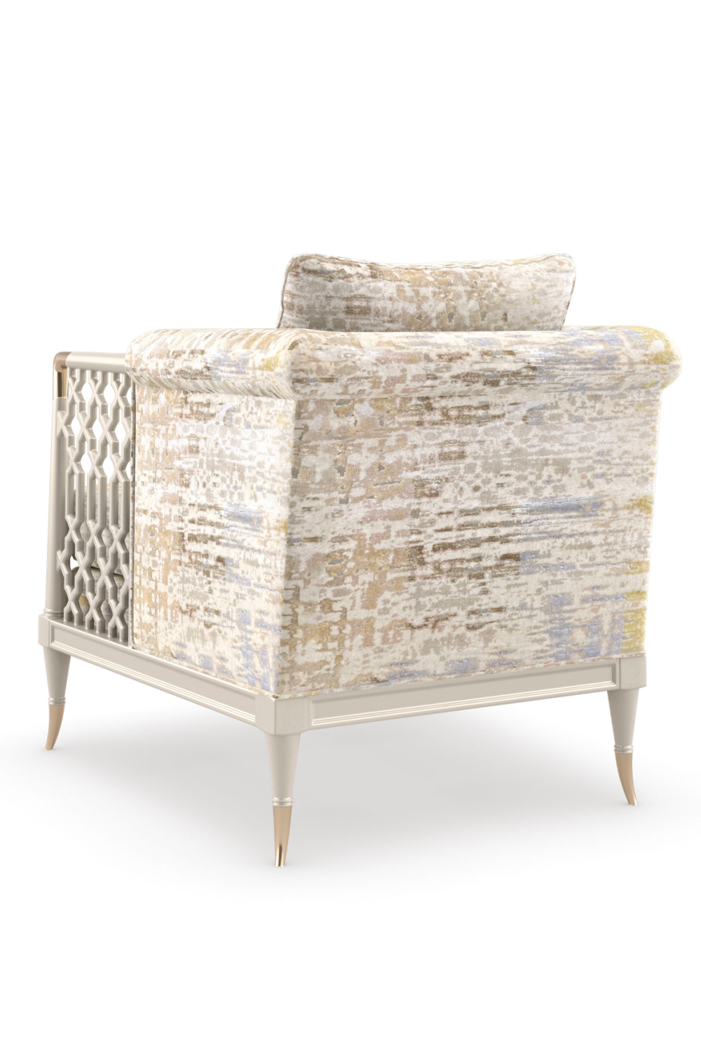 Fretwork Velvet Lounge Chair | Caracole Lattice Entertain You | Caracole.eu.com