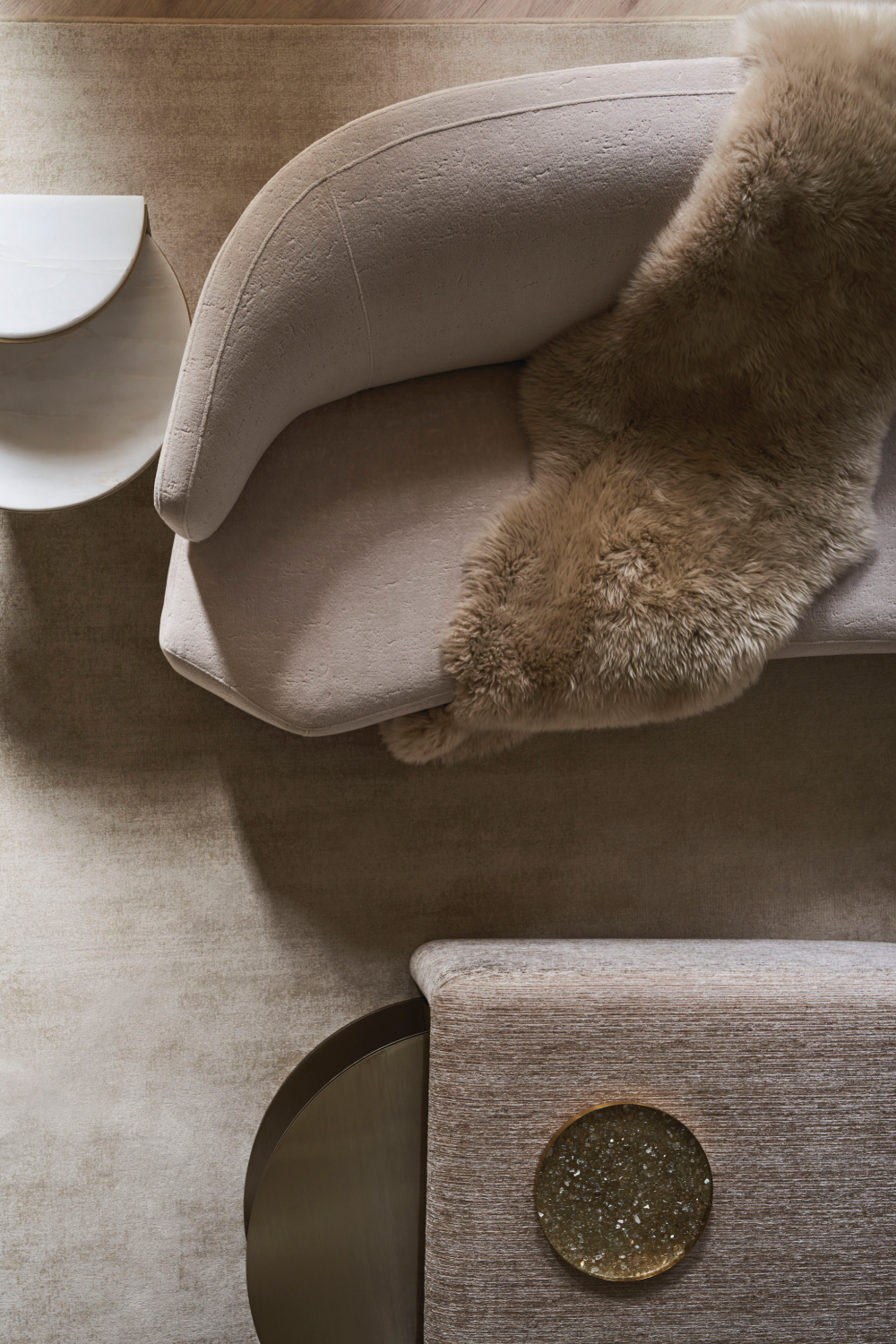 Curved Velvet Sofa | Caracole Olympia | Caracole.eu.com