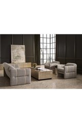 Taupe Leather Strapped Sofa | Caracole Cigar Club | Caracole.eu.com