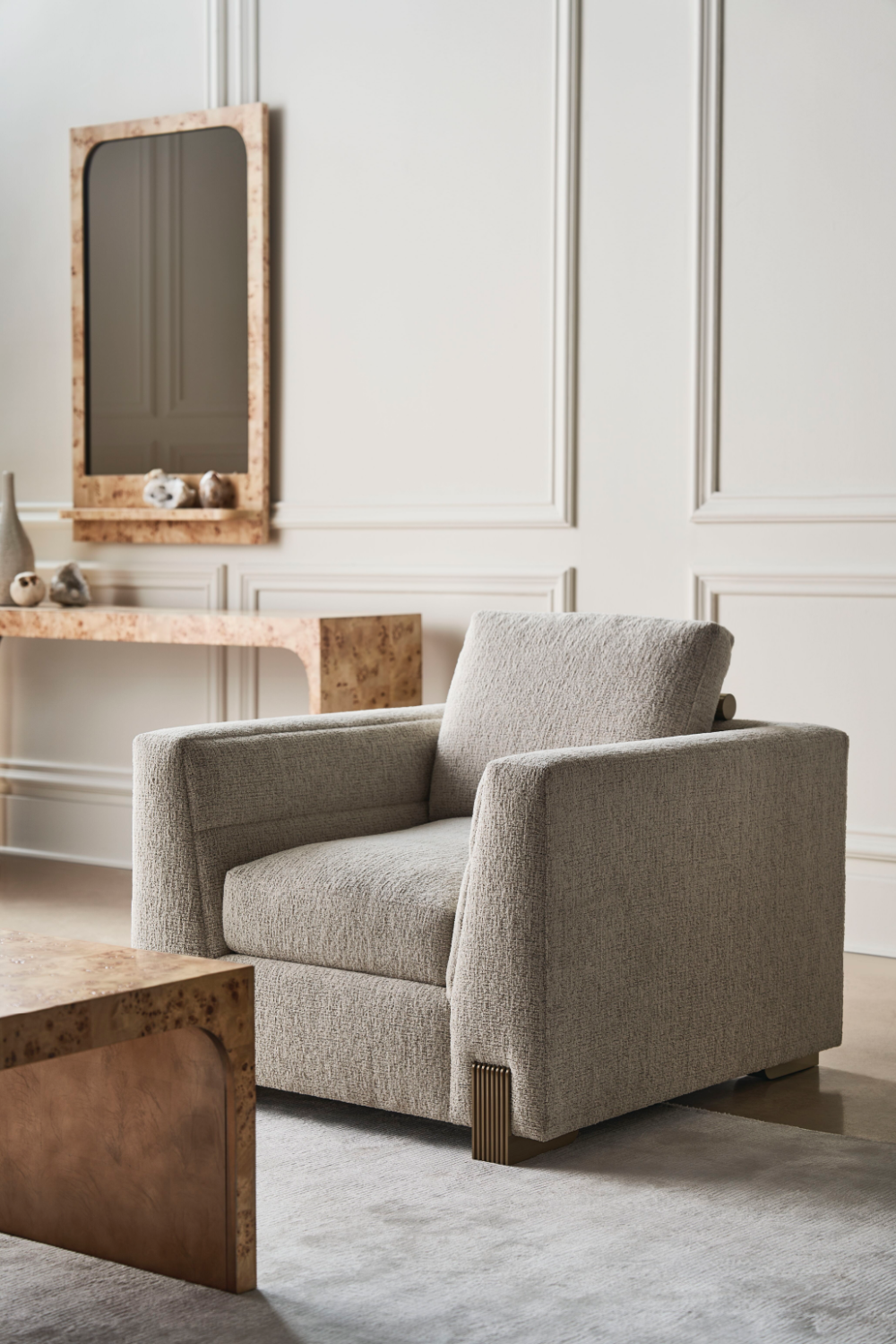 Woven Fabric Lounge Chair | Caracole Counter Balance | Caracole.eu.com