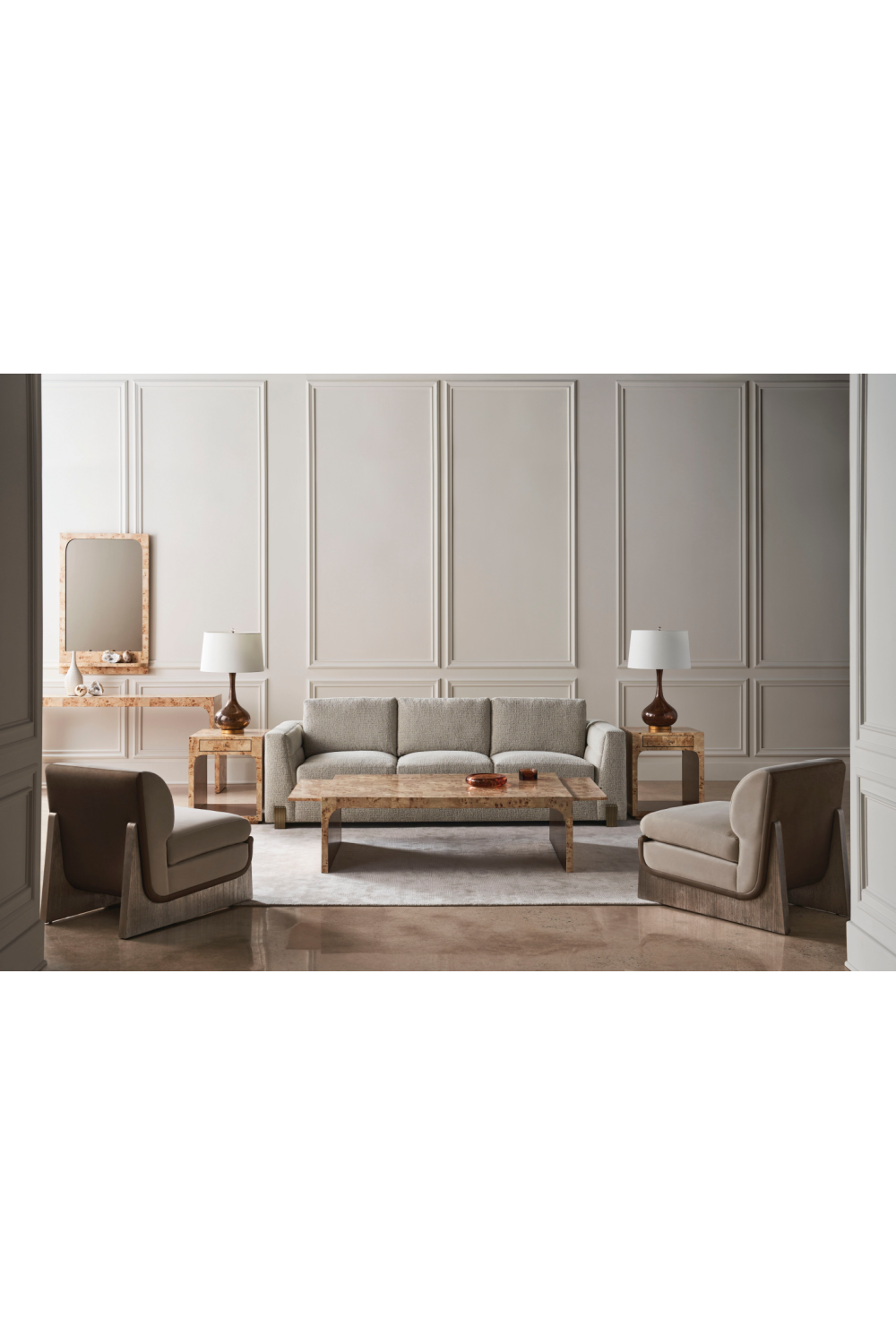 Taupe Velvet Accent Chair | Caracole You Sleigh Me | Caracole.eu.com