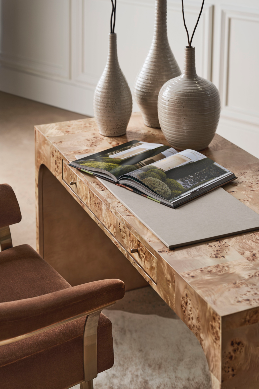 Brown Mohair Accent Chair | Caracole Louisette | Caracole.eu.com