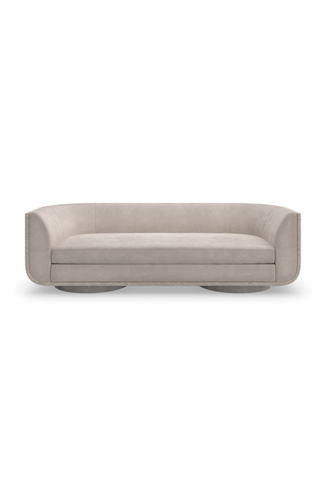Taupe Velvet Curved Sofa | Caracole Clipper | Caracole.eu.com