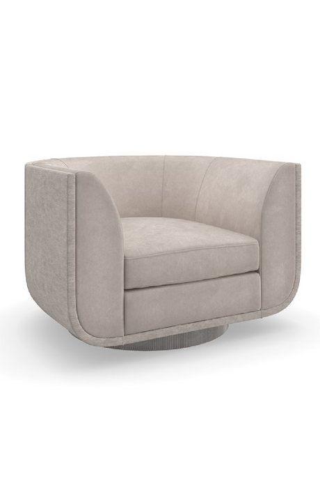 Taupe Velvet Swivel Lounge Chair | Caracole Clipper | Caracole.eu.com