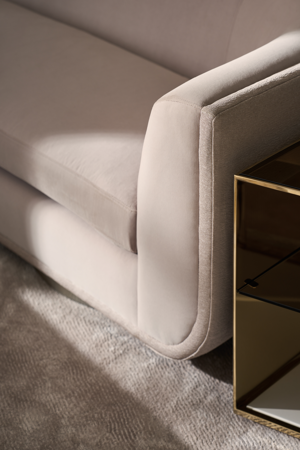 Taupe Velvet Swivel Lounge Chair | Caracole Clipper | Caracole.eu.com