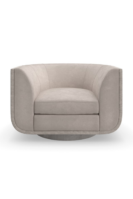 Taupe Velvet Swivel Lounge Chair | Caracole Clipper | Caracole.eu.com