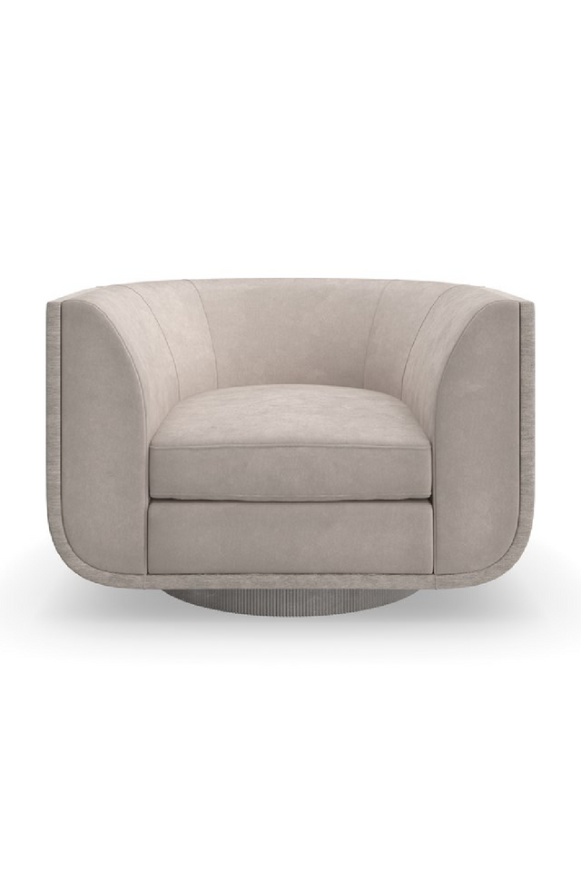 Taupe Velvet Swivel Lounge Chair | Caracole Clipper | Caracole.eu.com
