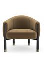 Brown Velvet Curved Accent Chair | Caracole Baton | Caracole.eu.com