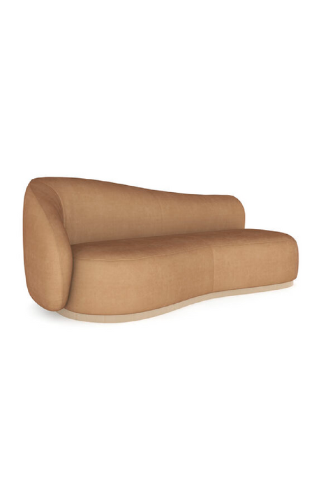 Light Brown Velvet Serpentine Sofa | Caracole Kalahari | Caracole.eu.com