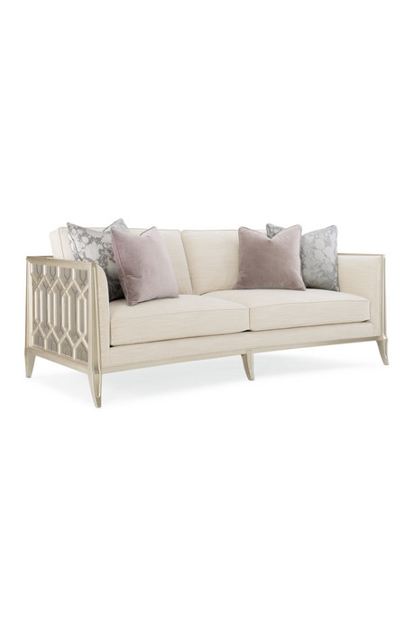 Cream Carved Modern Sofa | Caracole Just Duet | Caracole.eu.com