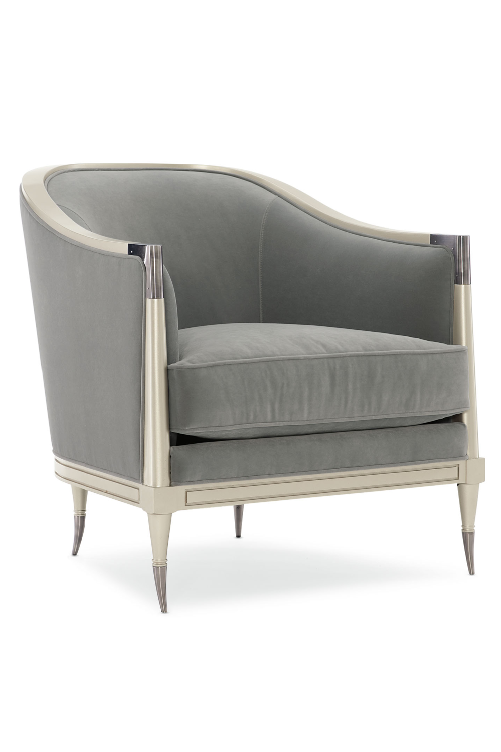 Gray Curved Lounge Chair | Caracole Splash Of Flash | Caracole.eu.com