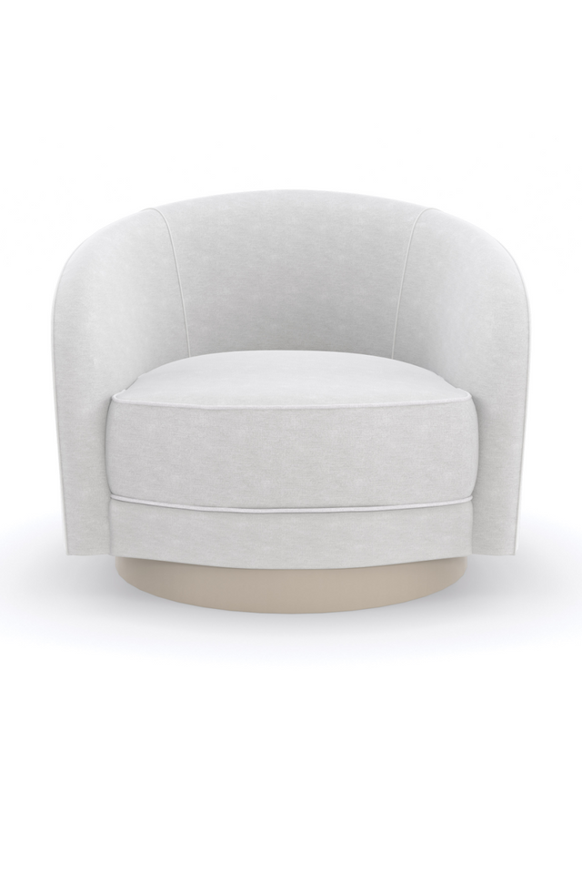White Chenille Swivel Chair | Caracole Ahead of the Curve | Caracole.eu.com