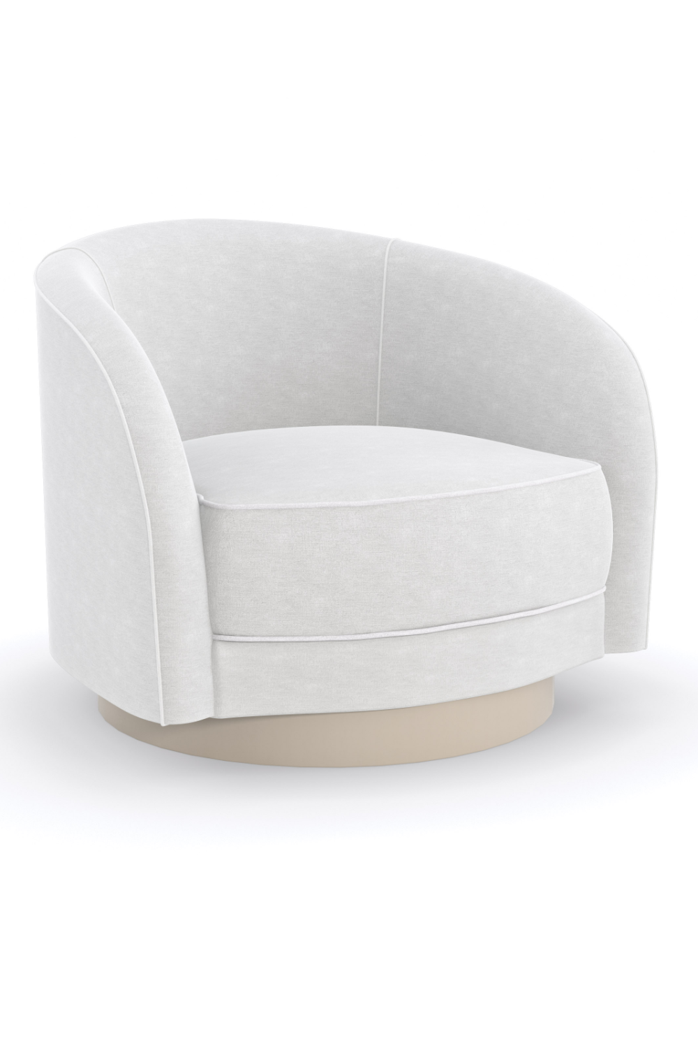 White Chenille Swivel Chair | Caracole Ahead of the Curve | Caracole.eu.com