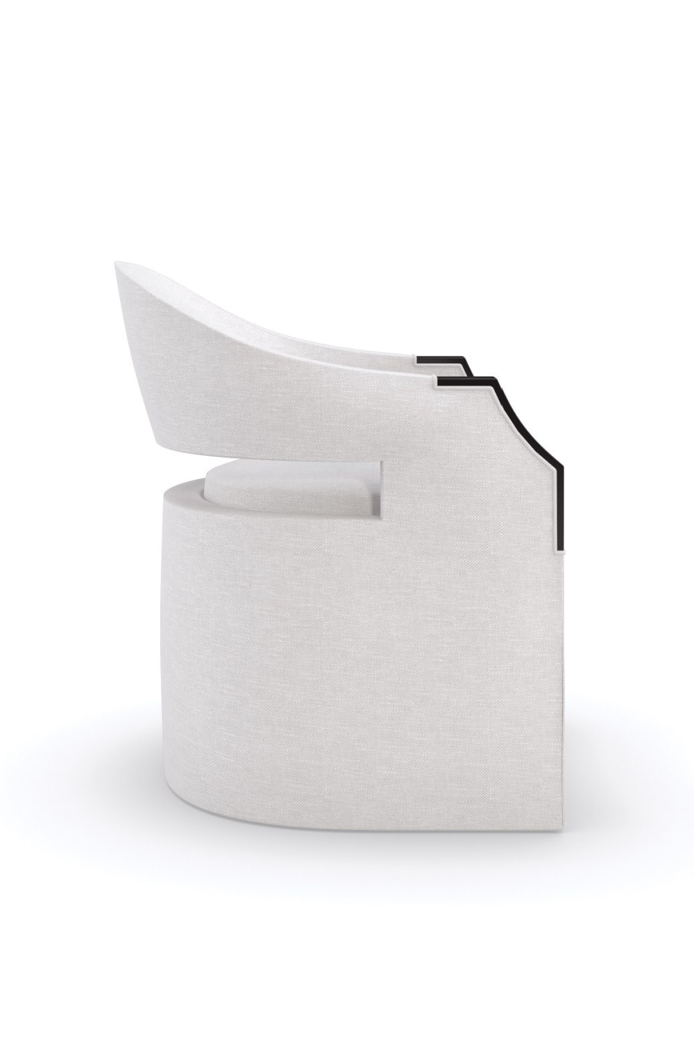 White Modern Accent Chair | Caracole Dinner Roll | Caracole.eu.com