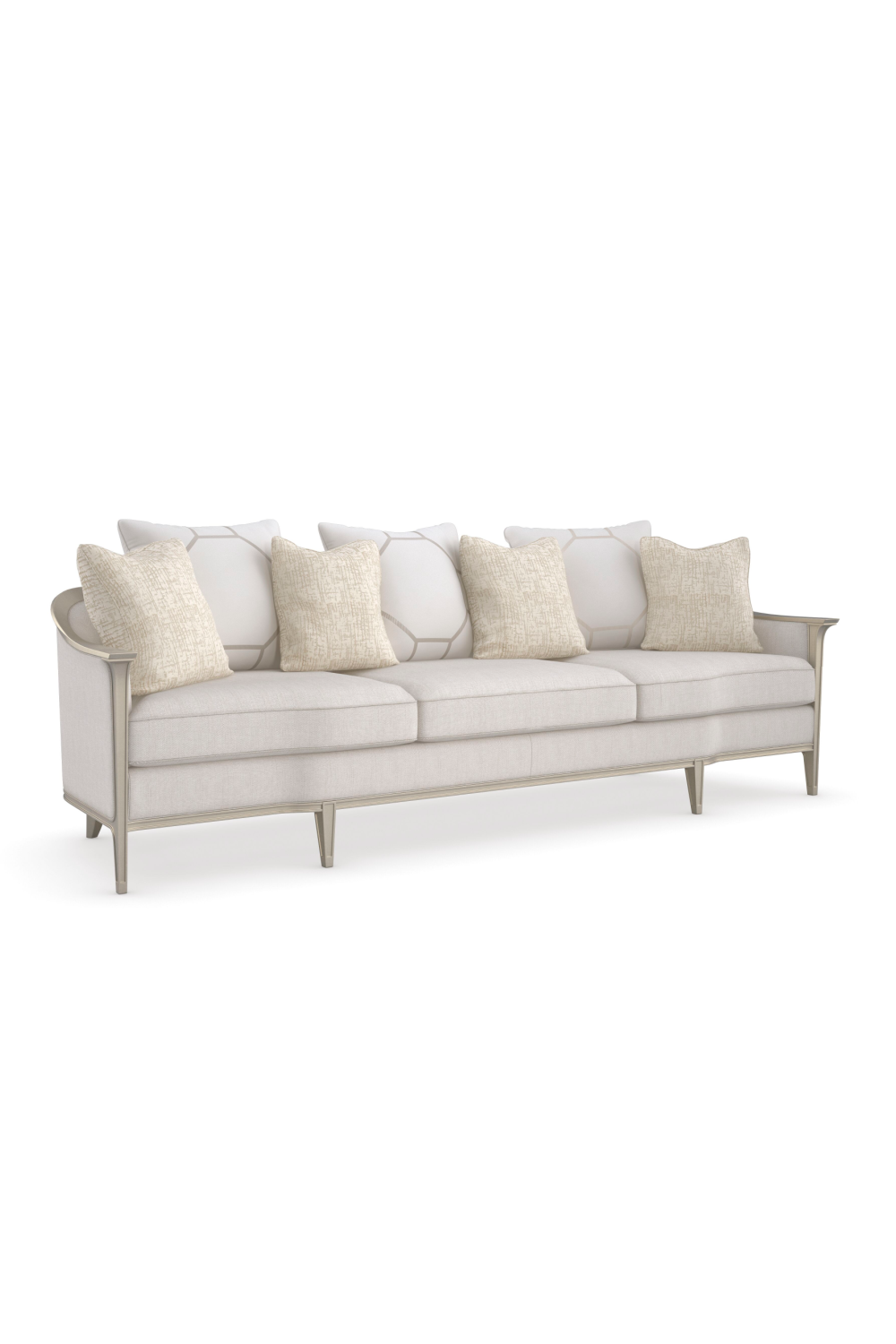 White Herringbone Upholstered Sofa | Caracole Eaves Drop 110 | Caracole.eu.com