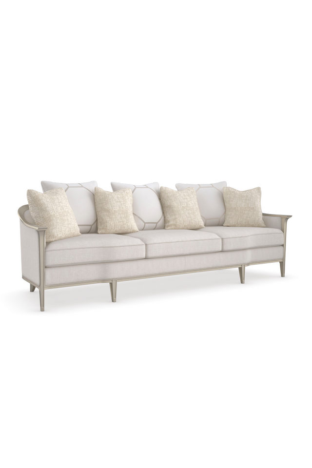 White Herringbone Upholstered Sofa | Caracole Eaves Drop 110 | Caracole.eu.com
