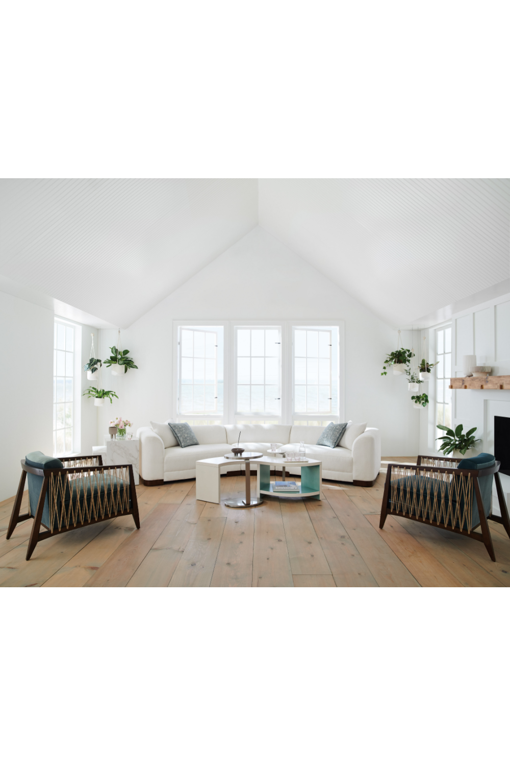 White Chenille Modular Chair | Caracole Lounge Around | Caracole.eu.com