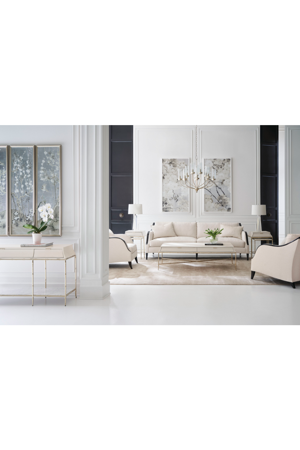 Cream Basketweave Sofa | Caracole Pitch Perfect | Caracole.eu.com