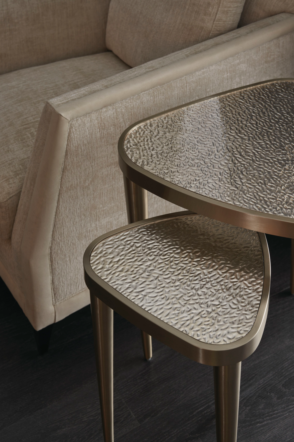 Beige Chenille Lounge Chair | Caracole Limitless | Caracole.eu.com