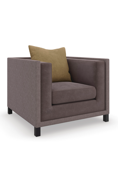Brown Linen Lounge Chair | Caracole Tuxedo | Caracole.eu.com