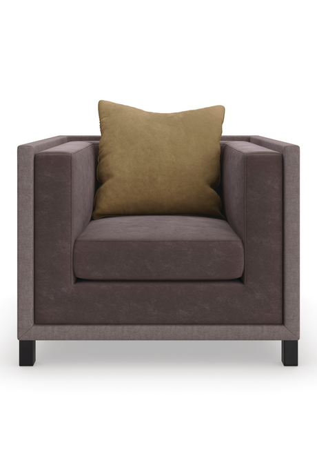 Brown Linen Lounge Chair | Caracole Tuxedo | Caracole.eu.com