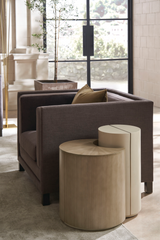 Brown Linen Lounge Chair | Caracole Tuxedo | Caracole.eu.com