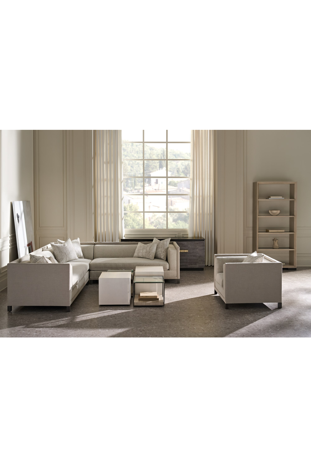 Light Gray Lounge Chair | Caracole Tuxedo | Caracole.eu.com