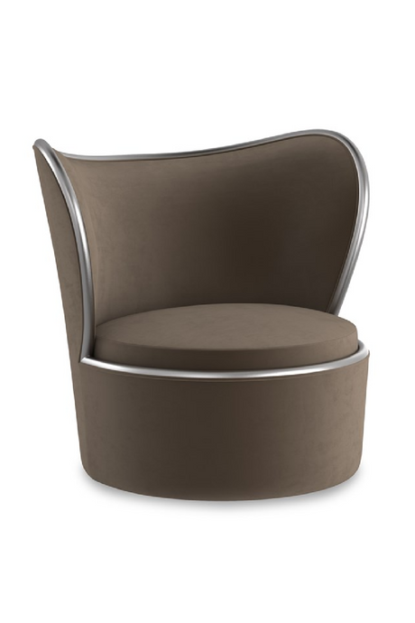 Dark Taupe Swivel Chair | Caracole Mariposa | Caracole.eu.com