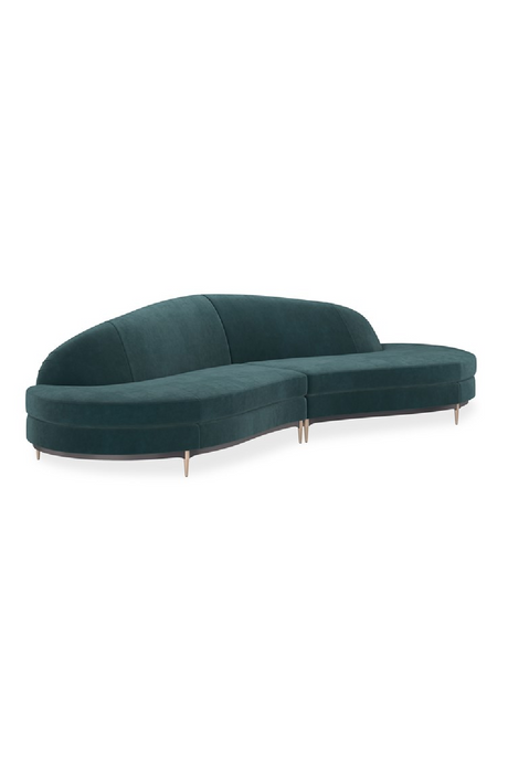 Green Velvet Sectional Sofa | Caracole Three's Company | Caracole.eu.com