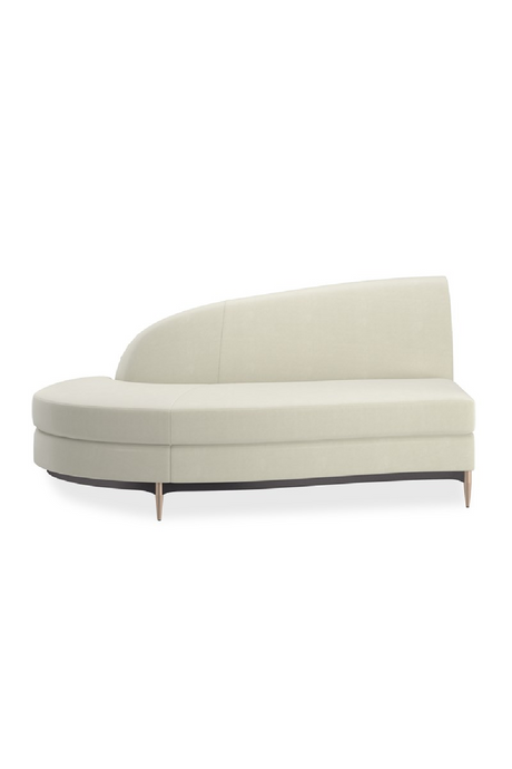 White Velvet Sectional Sofa | Caracole Three's Company | Caracole.eu.com