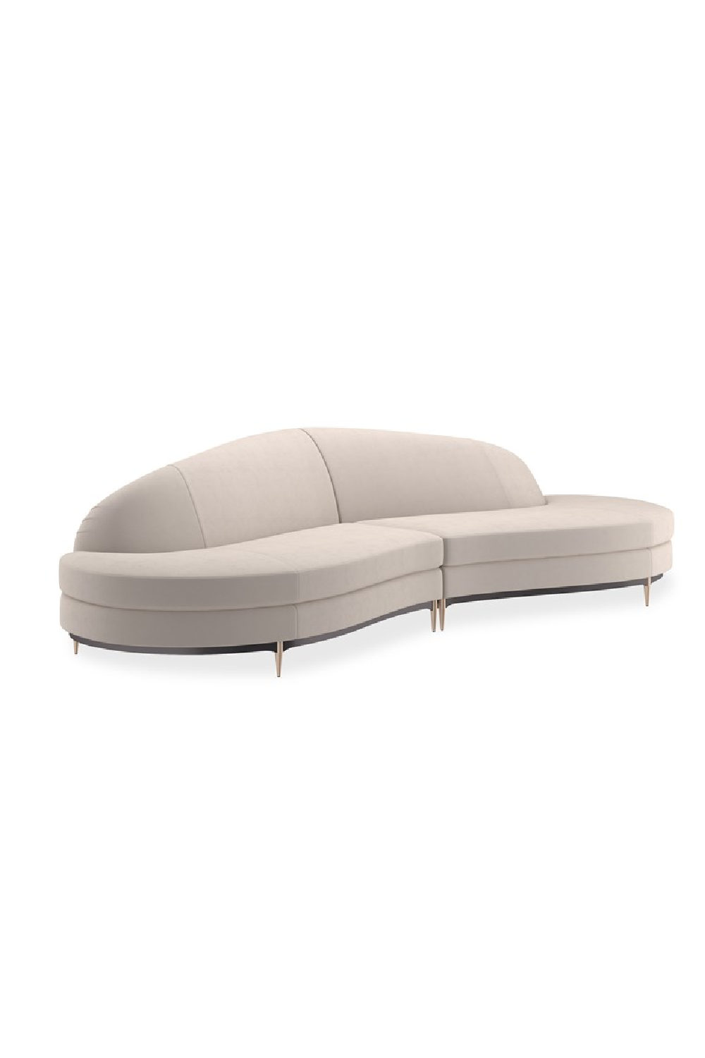 Beige Velvet Sectional Sofa | Caracole Three's Company | Caracole.eu.com