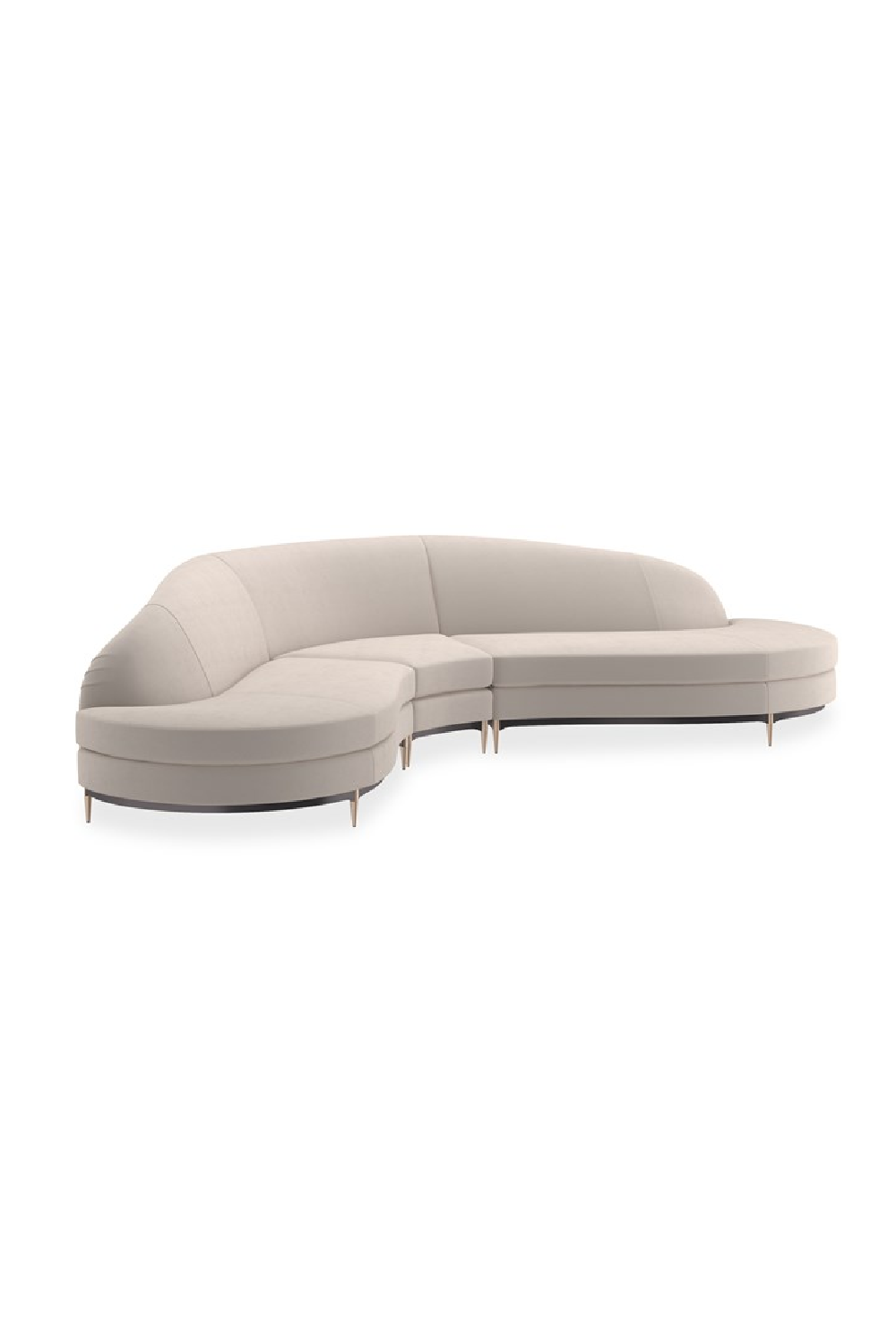 Beige Velvet Sectional Sofa | Caracole Three's Company | Caracole.eu.com