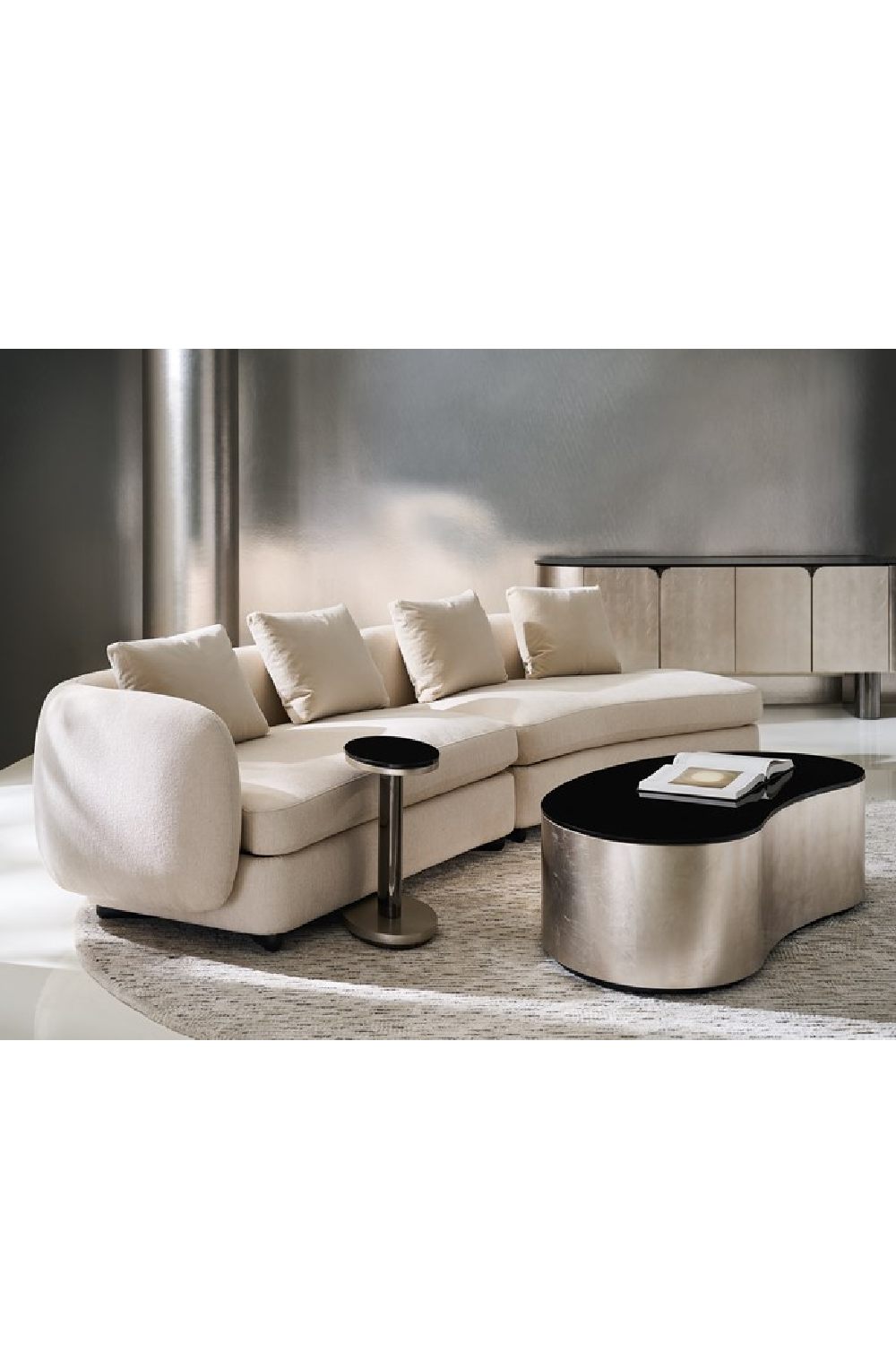 Ivory Linen Sectional Chair | Caracole Lumi | Caracole.eu.com